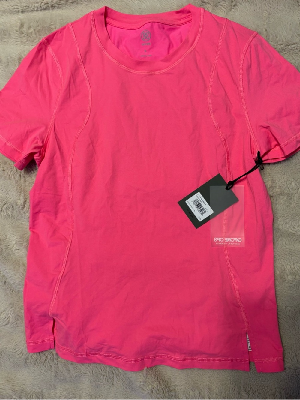 G/FORE Neon Pink Short Sleeve Performance Tee